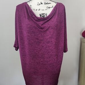 Deep Pink Draping Collar Top